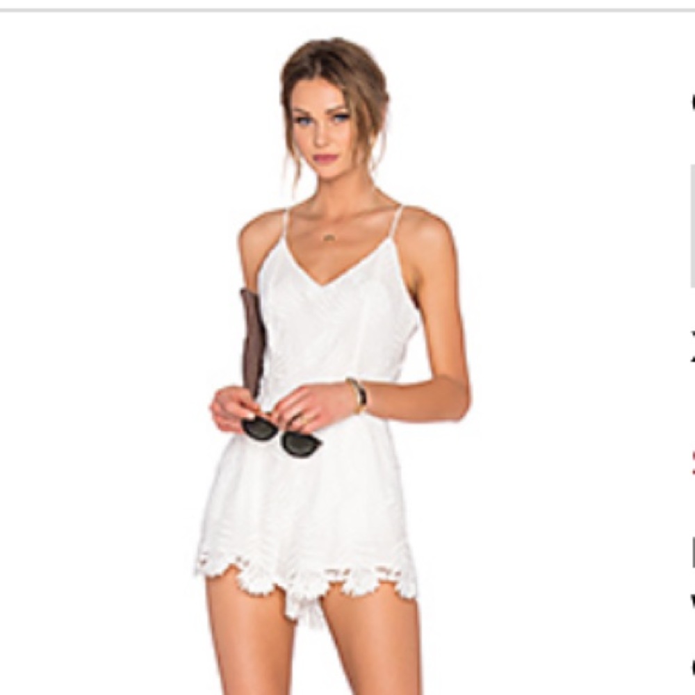 Lovers + Friends White Lace Romper