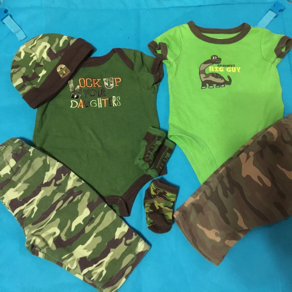 Camo 3-6mo Outfit Bundle.