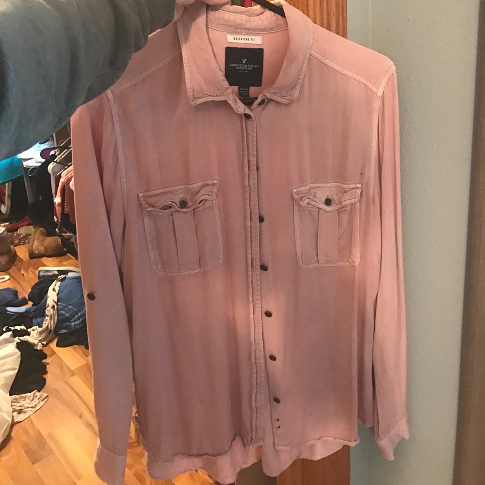 Light pink AE boyfriend button up
