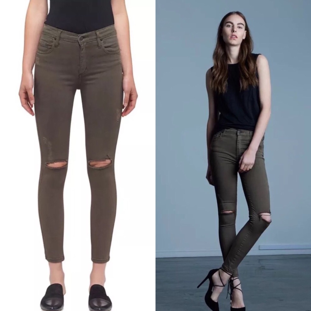 Nobody Cult Skinny Ankle High Rise Ripped knee