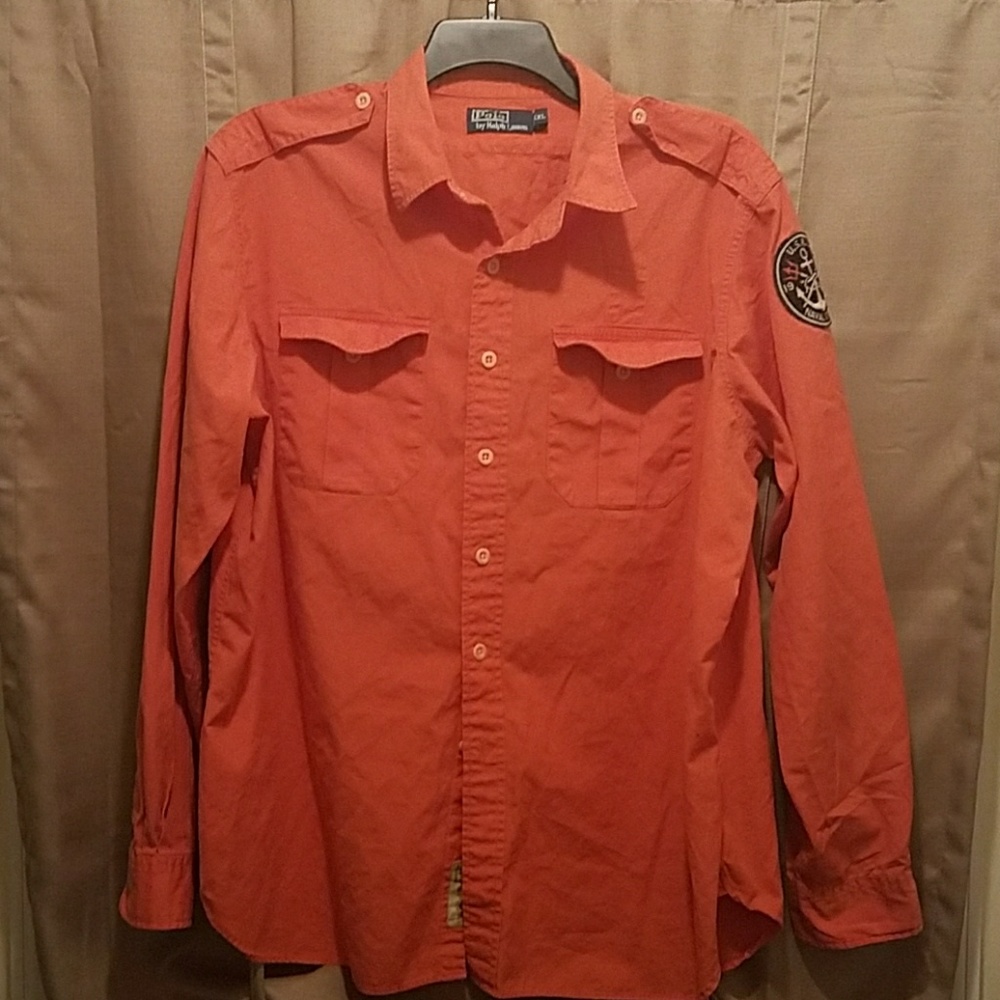 Orange Polo Button Down Shirt