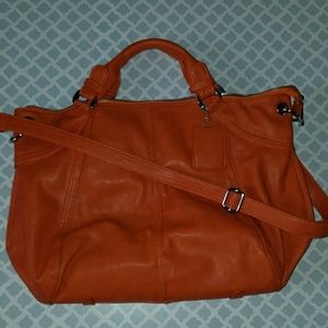 Orange leather purse