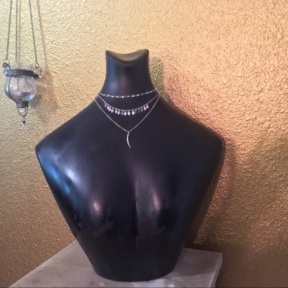 SILVER NECKLACE SET (3 necklaces) Festival jewelry