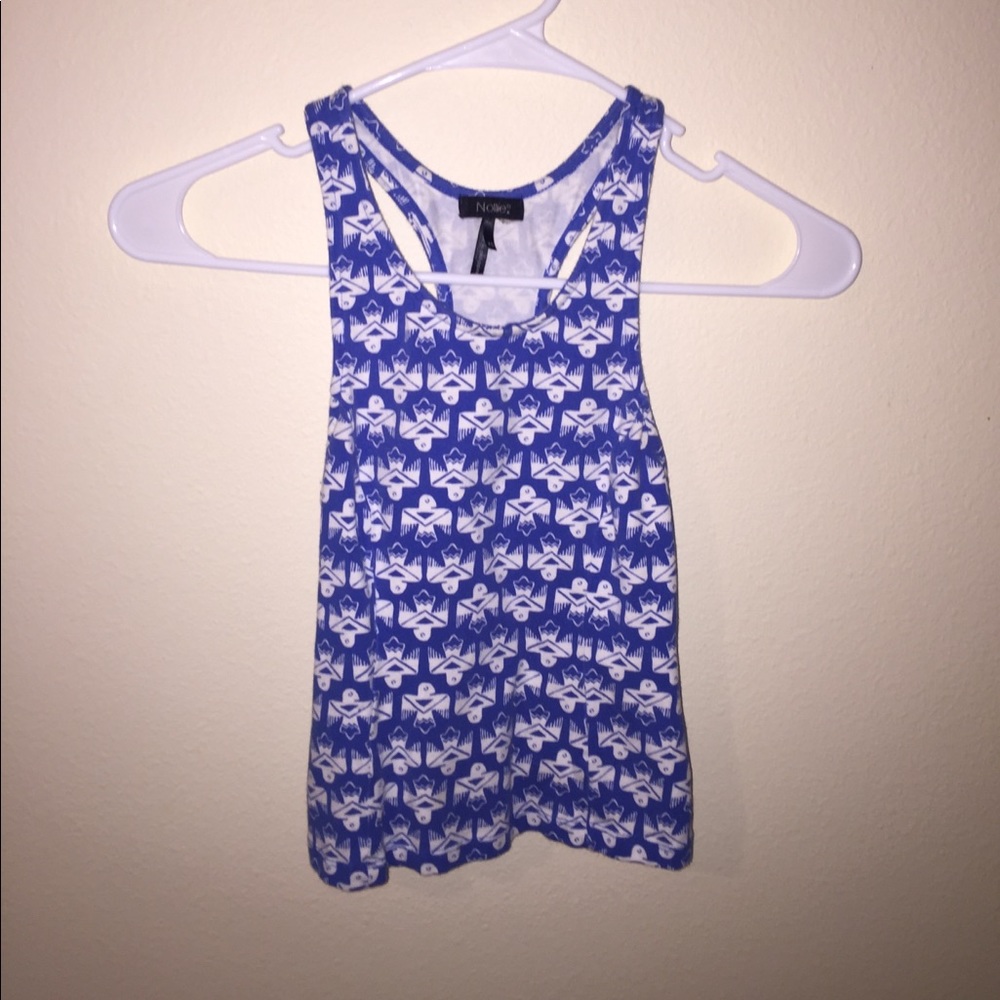 cropped blue and white tank