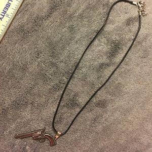 NWOT stainless steel .44 pistol necklace