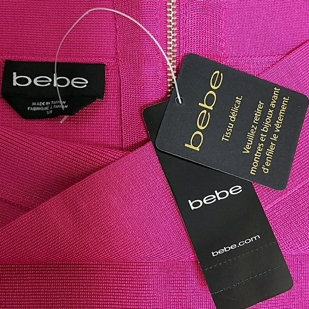 Bebe Solid Pink Bandage Skirt Brand New! - Picture 4 of 4