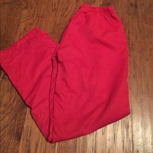 Red sweatpants