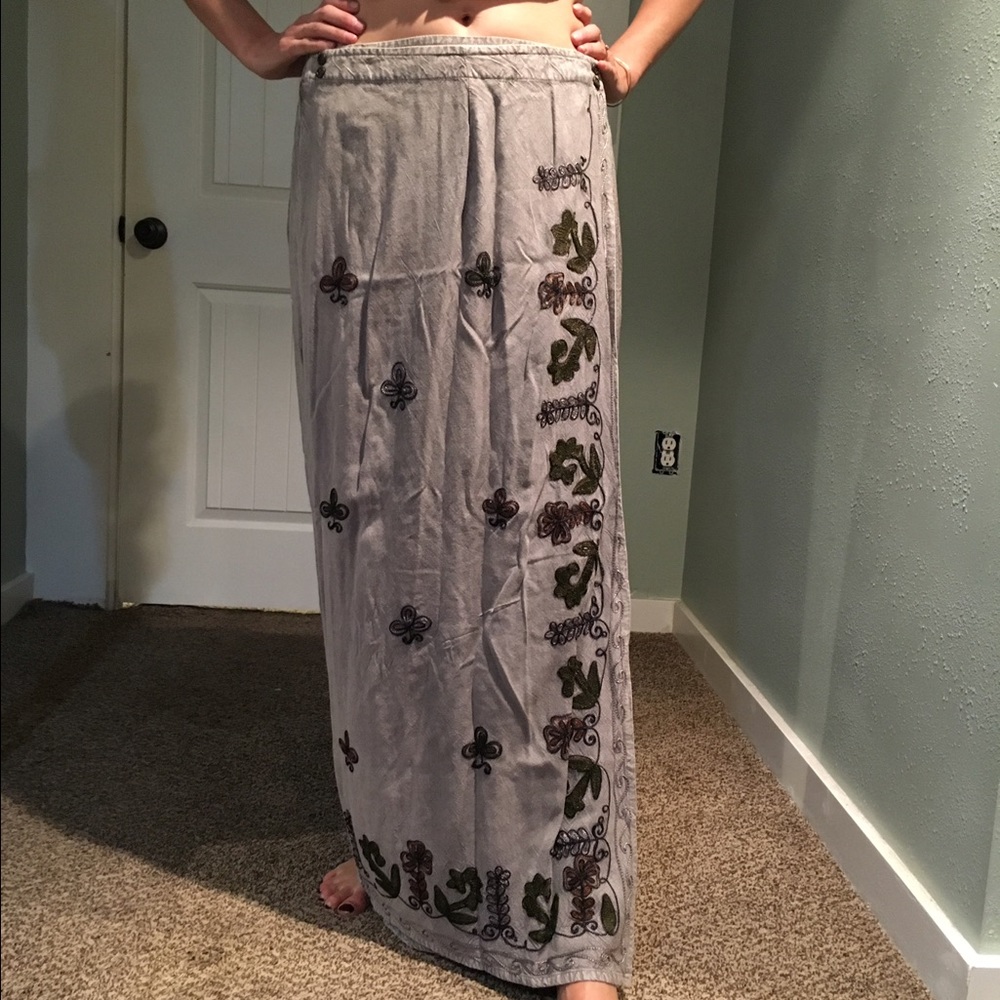 Long wrap-around festival skirt