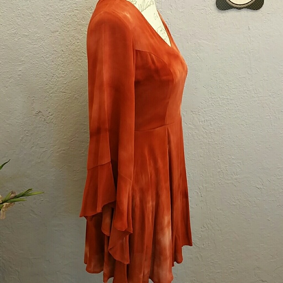 Rust Tie Dye Boho Dress - Picture 2 of 6