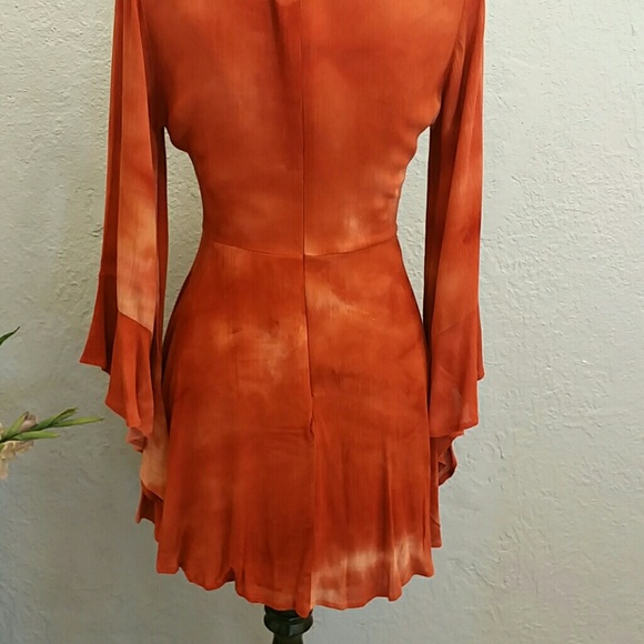Rust Tie Dye Boho Dress - Picture 3 of 6