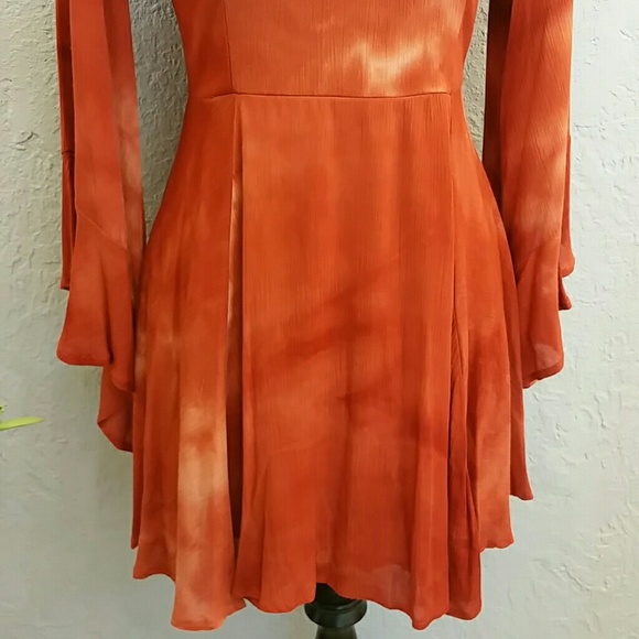 Rust Tie Dye Boho Dress - Picture 5 of 6