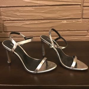 Kate Spade Saturday Silver  Sandals Heels Sz. 6