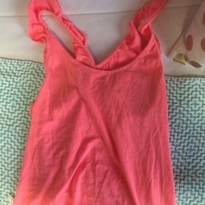 Lilly Pulitzer Criss Cross Ruffle Coral Top