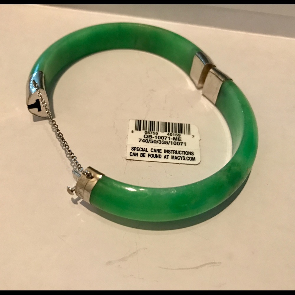 Jade And Sterling Silver Bangle/Bracelet