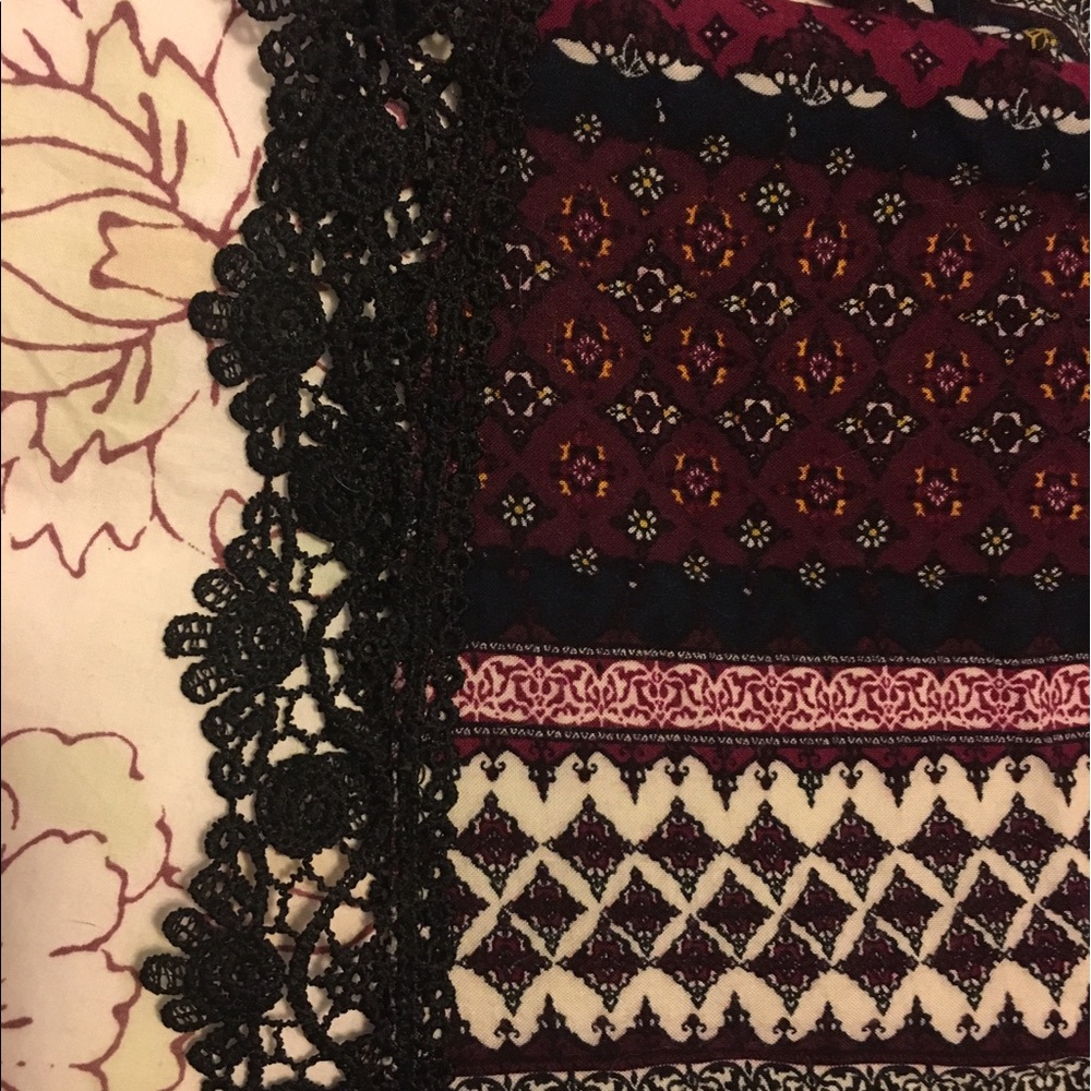 Boho Purple Crop Top w/ Bell Sleeves - Picture 5 of 6