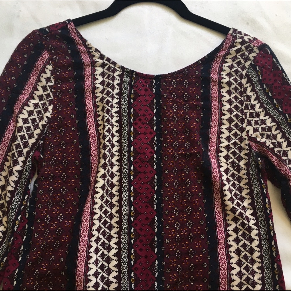 Boho Purple Crop Top w/ Bell Sleeves - Picture 2 of 6