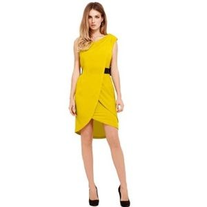 Karen Millen Bright Yellow Shift Dress 4 Silk