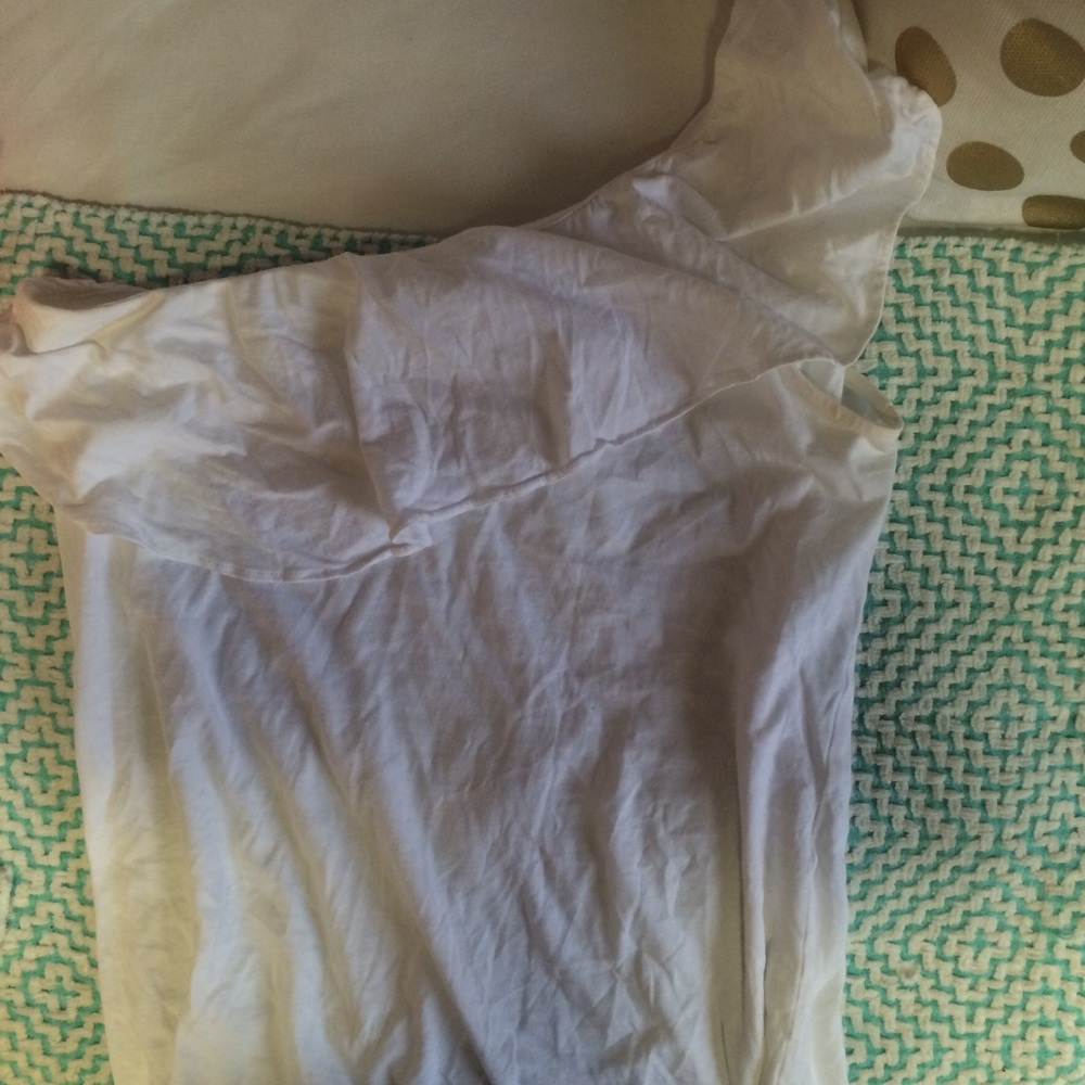 Lilly Pulitzer One Shoulder Ruffle White Top
