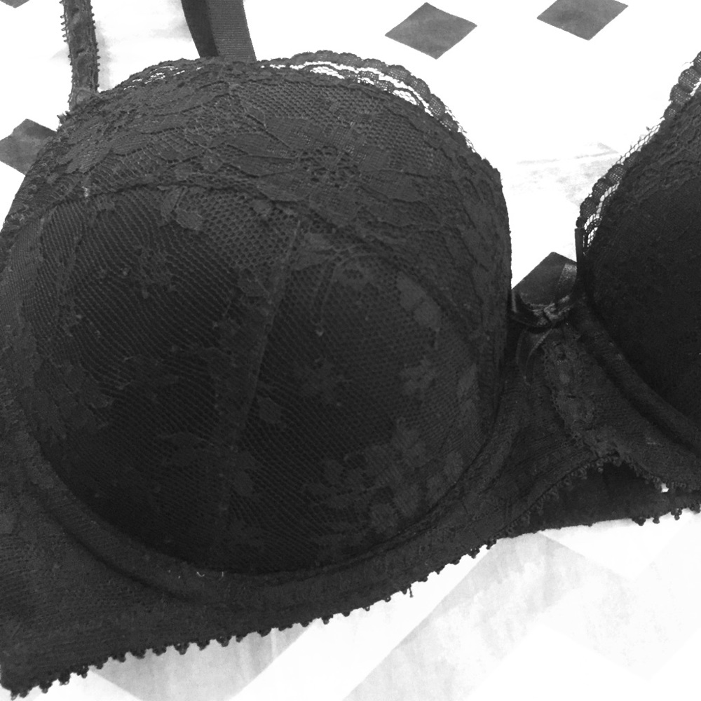Black bra with lace