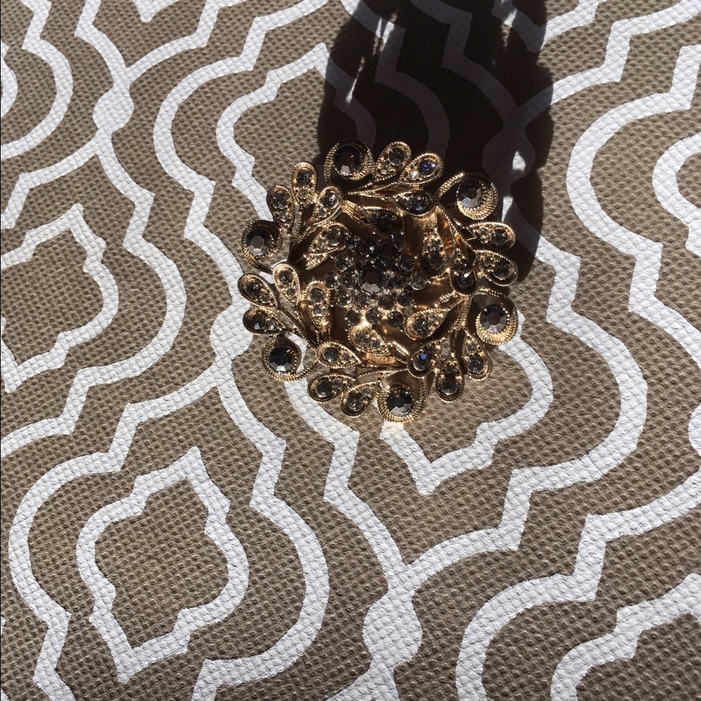 Gold and Grey Brooch/Hairclip