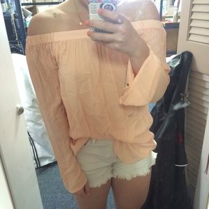 NWT Nordstrom strapless peach top with cut out