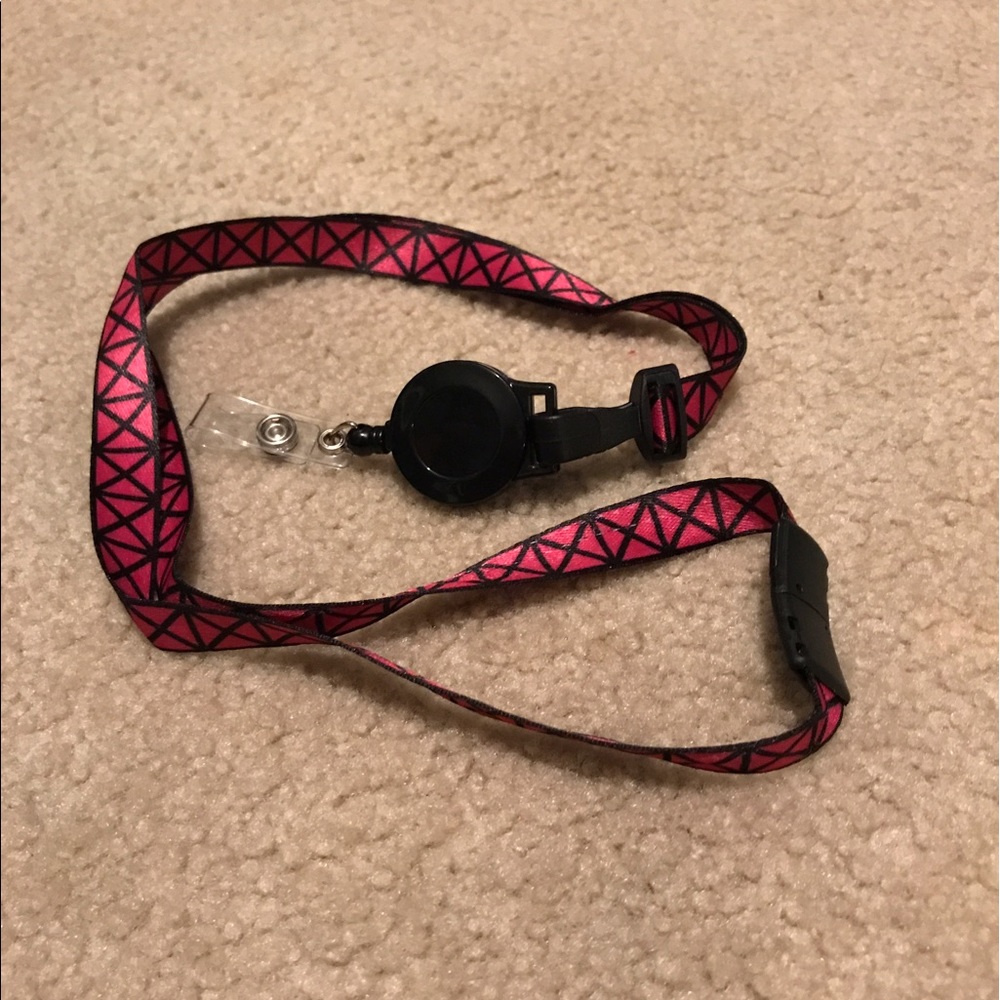 Black & Pink Lanyard. New without tags.