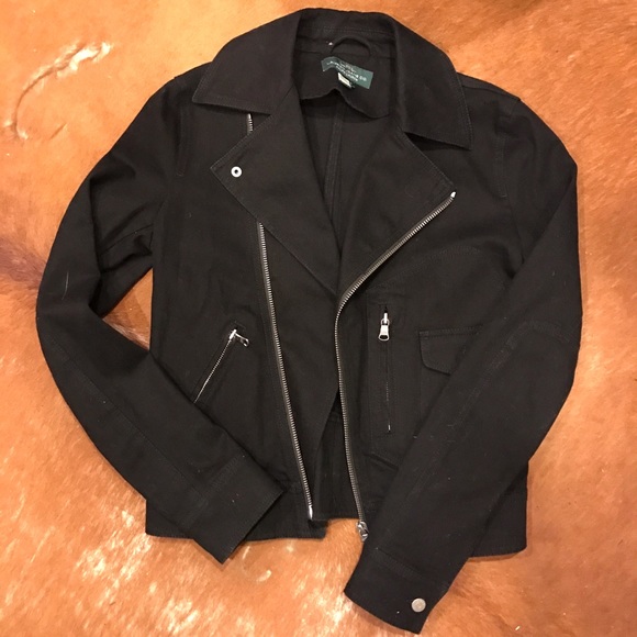 Lauren Ralph Lauren Jackets & Blazers - Lauren by Ralph Lauren Denim Moto Jacket