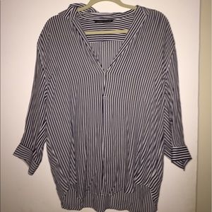 Never been worn Blue & White Striped blouse