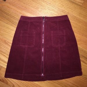 Brand New Maroon Corduroy A Line Hollister Skirt
