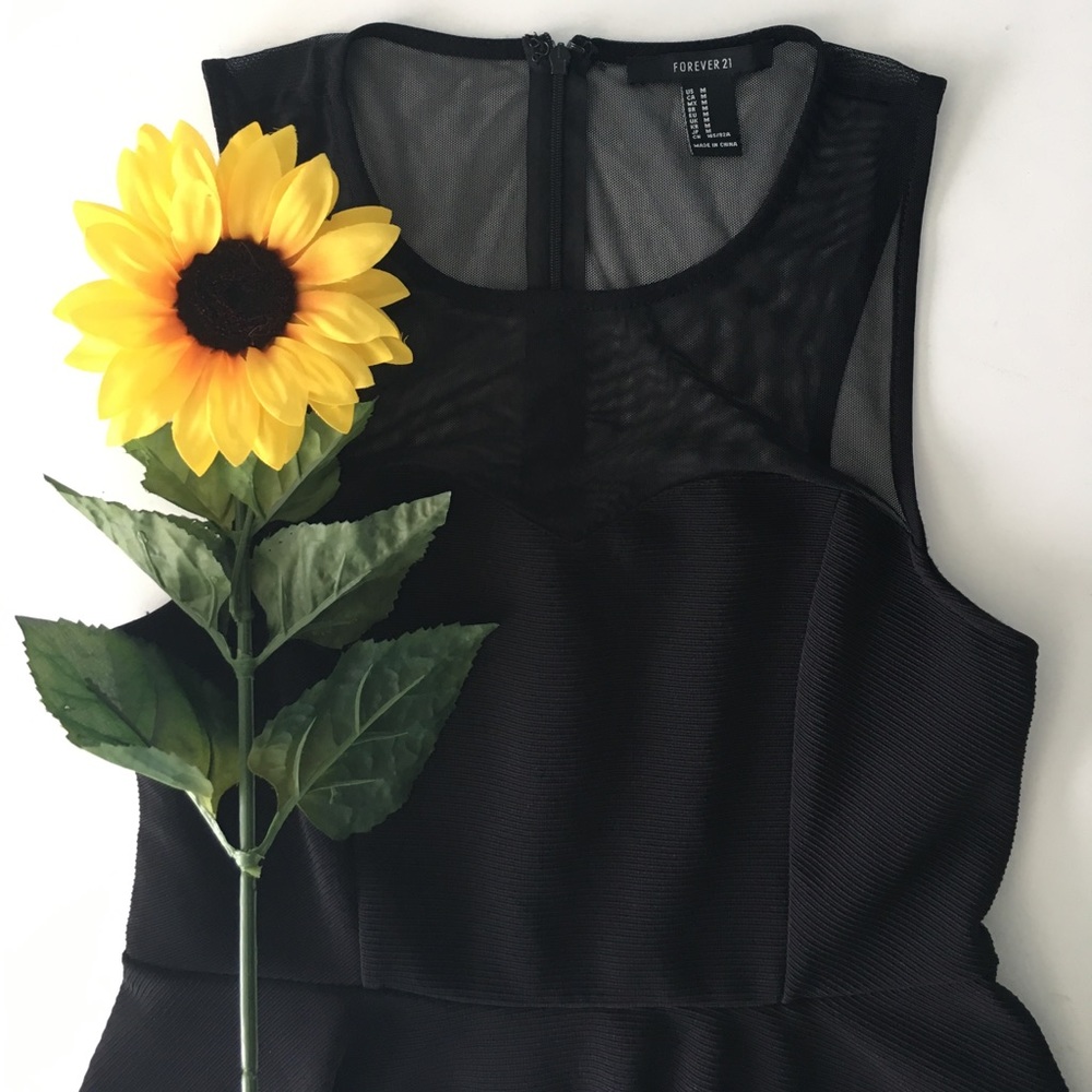 Black Forever 21 Peplum Blouse