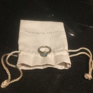 David Yurman Ring, Blue Topaz, Size 7