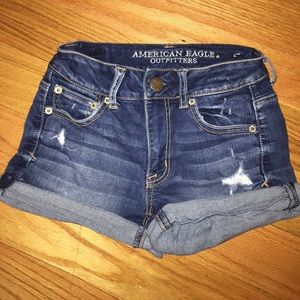 High Waist Destructed American Eagle Denim Shorts