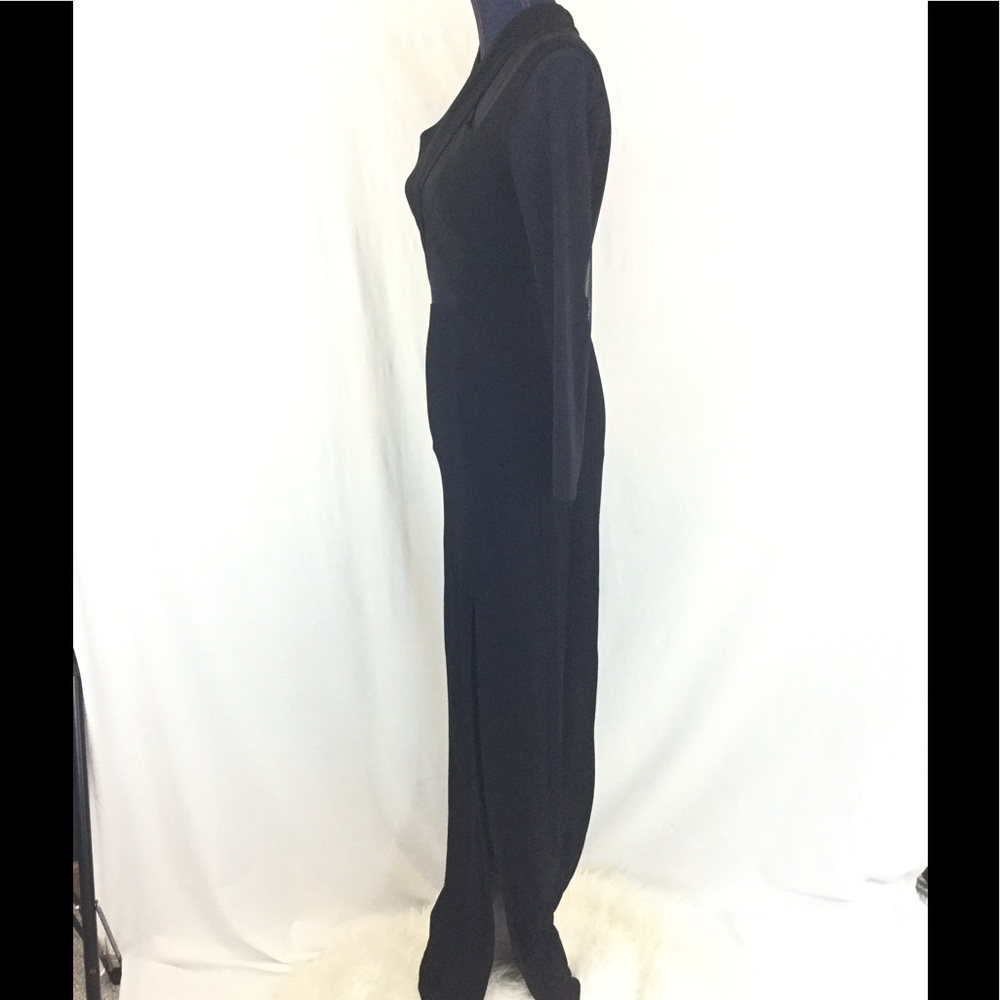 New TADASHI Small Black Cut Out Formal Prom Dress Vintage Full Length Gown FIRM$ - Picture 4 of 8