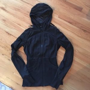Black reversible zip up