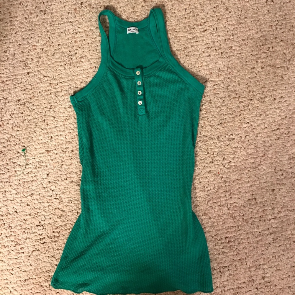 Splendid green SL racerback waffle tank