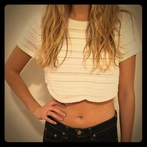 Torn brand white crop top size medium.