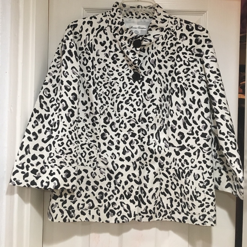 Marissa Christina Silk Jacket Animal Print