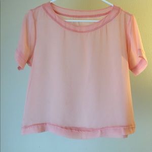 Peach chiffon tee