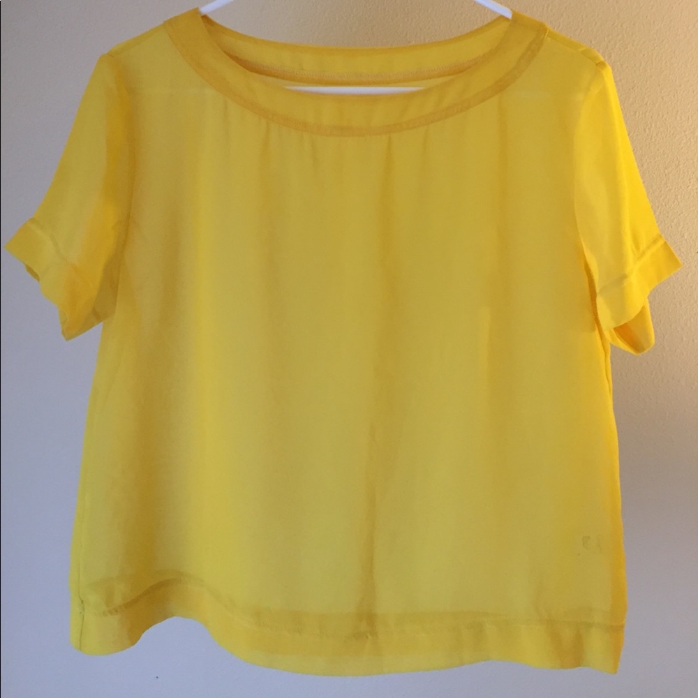 Yellow chiffon tee
