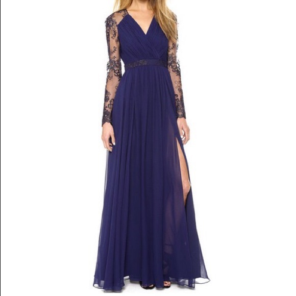 Navy blue maxi dress DRC117 - Picture 2 of 4