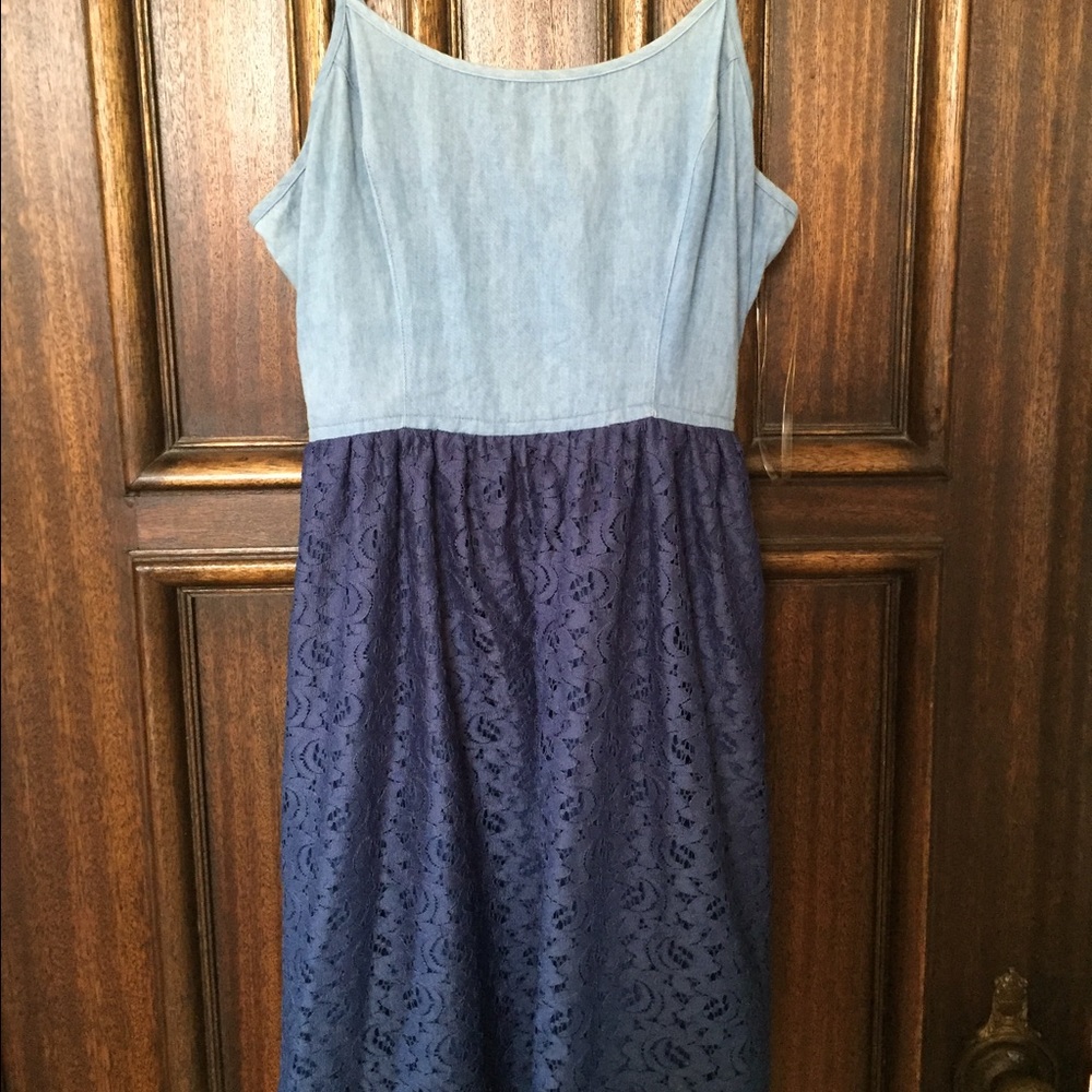 Denim lace dress