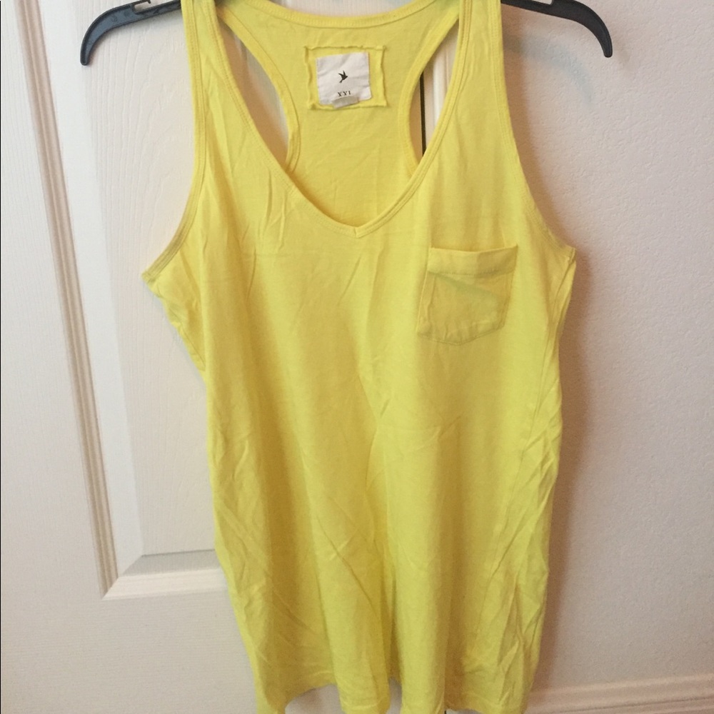 F21 Bright yellow tank top