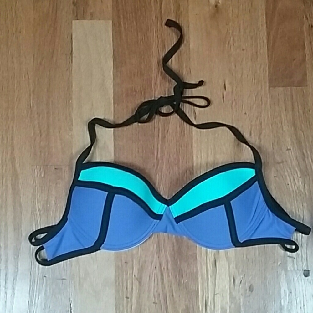 Blue,Black n' Turqouise Swim Top
