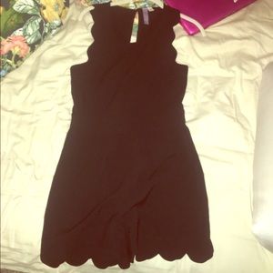 Black scalloped romper