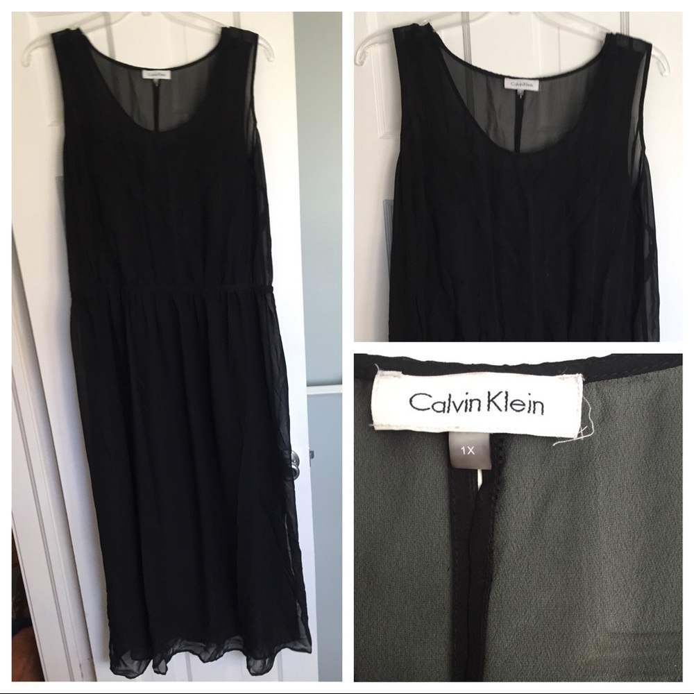 Sheer Black 1x Calvin Klein Maxi Dress xl