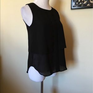 NWT, Banana Republic, Black Layered Sleeveless Top