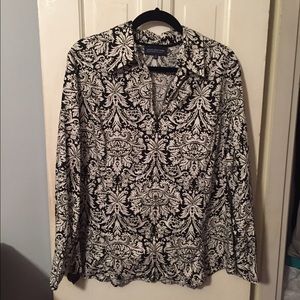 Jones New York Plus Size 2X Black/White Shirt