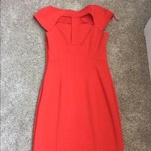 Back of dress shown. Regular neckline.