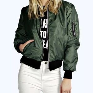 Army green bomber jacket