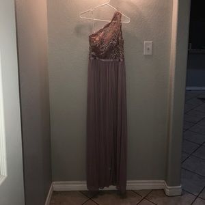 Davids bridal rose gold bridesmaid dress